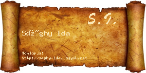 Sághy Ida névjegykártya